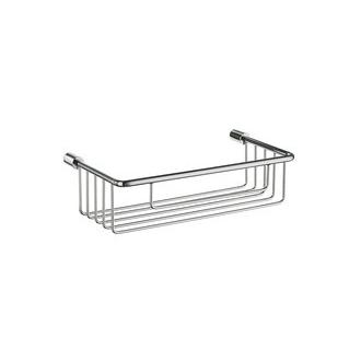 Smedbo DK1001 8 1/2 in. Wall Mounted Single Level Shower Basket in Polished Chrome from the Sideline Collection